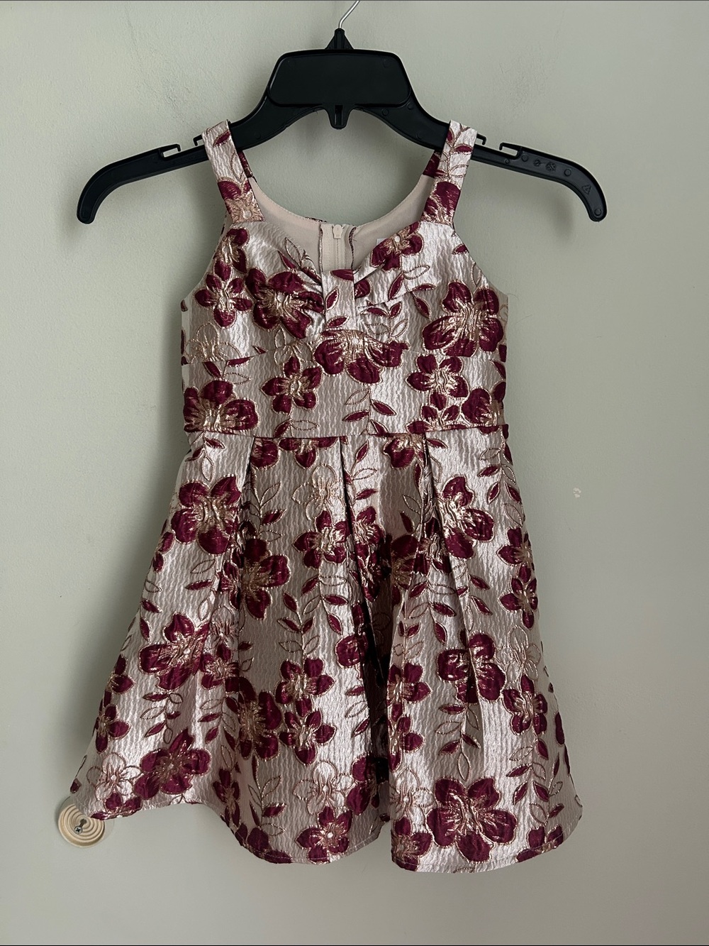 Speechless Pink Party Dress with Burgundy Floral Embroidery